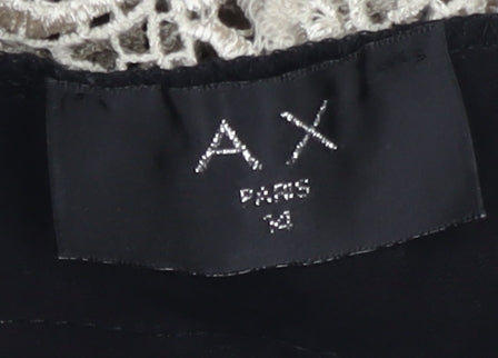 AX Paris Women Black Lace Fit & Flare Dress M Party Cocktail