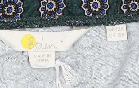 Boden Women’s Green Floral A-Line Knee Length Skirt UK 12