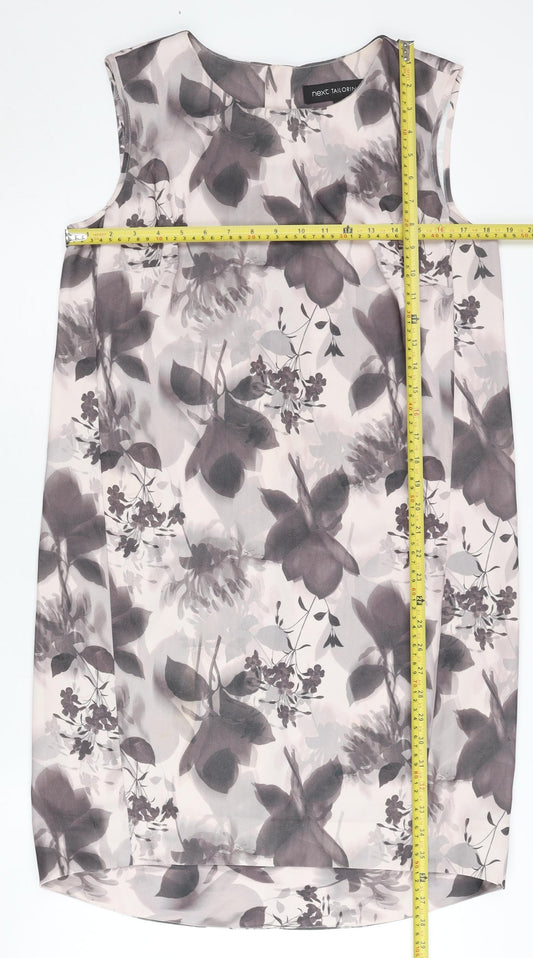 Next Women’s Multicoloured Floral Shift Dress Size 12 Sleeveless Workwear