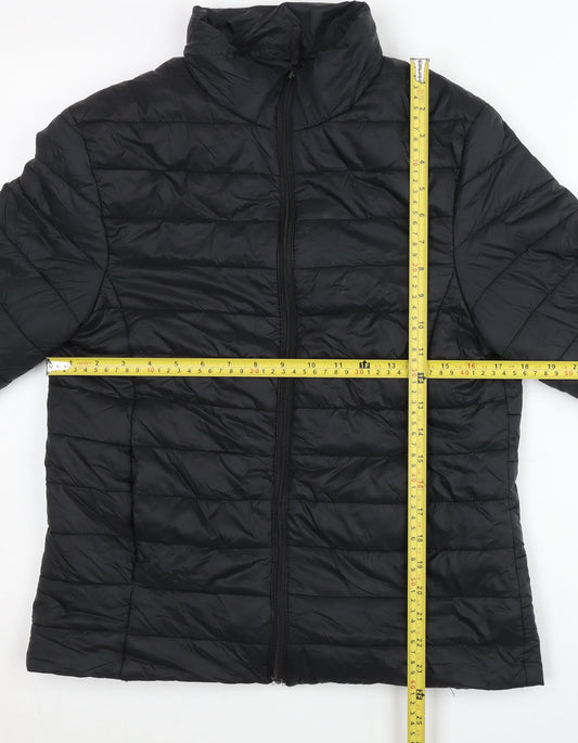 Boohoo Women’s Black Puffer Jacket Size 8 Quilted Winter Coat