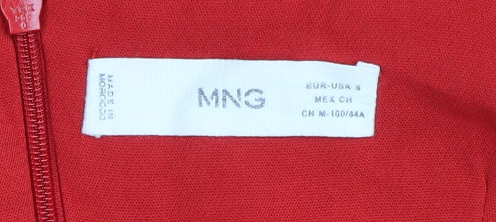 MNG Women’s Red Sleeveless Jumpsuit Size 8 Slim Fit Flared Leg