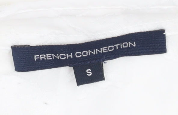 Womens UK Size S French Connection White Tunic Blouse