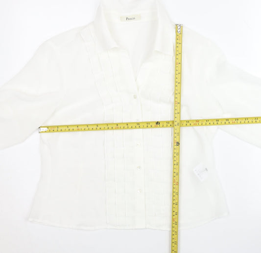 Womens UK Size 12 Precis White Classic Blouse