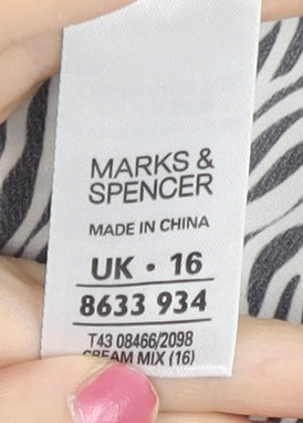 Womens UK Size 16 Marks and Spencer Black Tunic Blouse