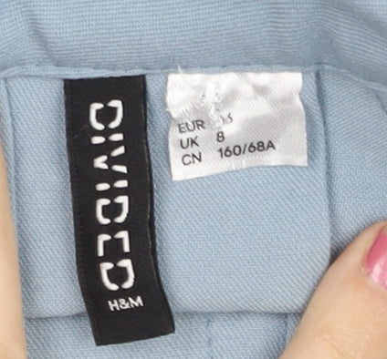 H&M Divided Women's Blue Pleated Short Skirt Size 8 Polyester