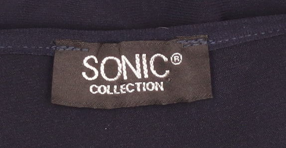 Womens UK Size XL Sonic Collection Black Basic T-Shirt