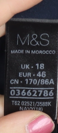 Marks and Spencer Women’s Navy Blue Lace A-Line Skirt Size 18