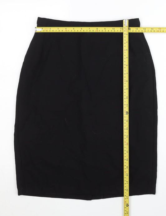 Marks and Spencer Women Black Wool Pencil Skirt UK 12