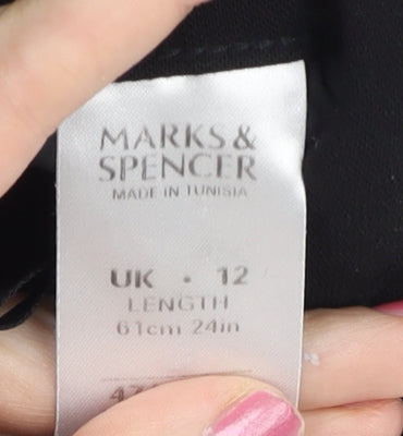 Marks and Spencer Women Black Wool Pencil Skirt UK 12