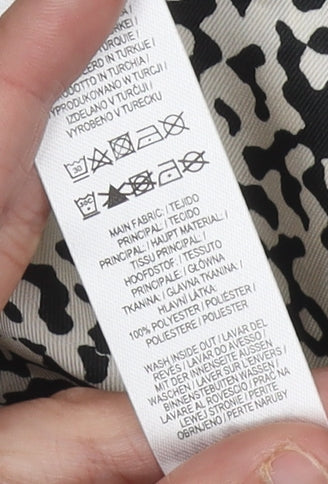 Primark Women’s Black Animal Print Collared Button-Up Shirt Size 12