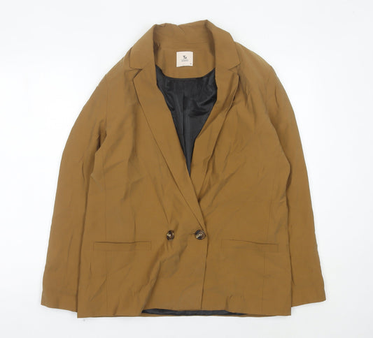 Additional front view of Tu Woman Brown Double-Breasted Blazer Jacket, size 14