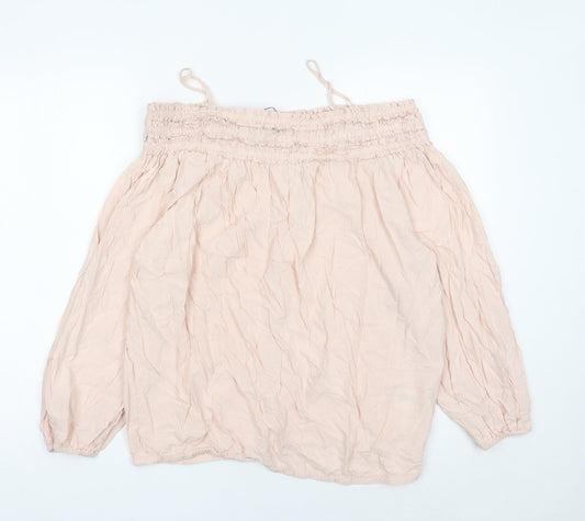 Womens UK Size 10 H&M Pink Tunic Blouse