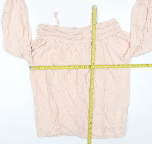 Womens UK Size 10 H&M Pink Tunic Blouse