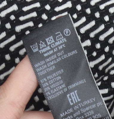 Marks and Spencer Women Black Geometric Pencil Skirt Size 14