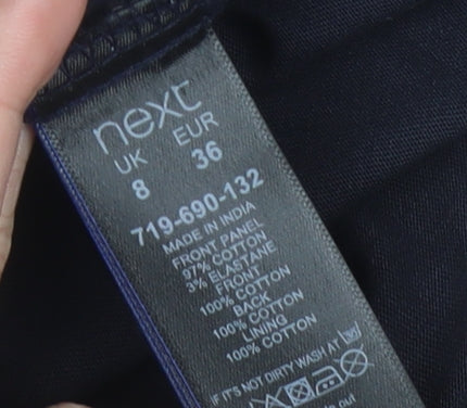 Next Womens Black Collared Ruffle Shift Dress Size 8 Sleeveless