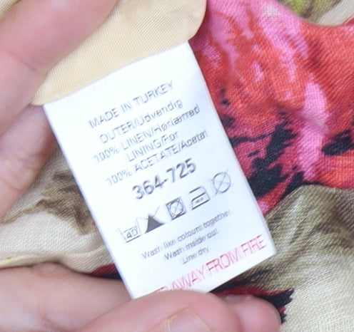 Next Women Multicoloured Floral Sheath Dress Size 12 Linen