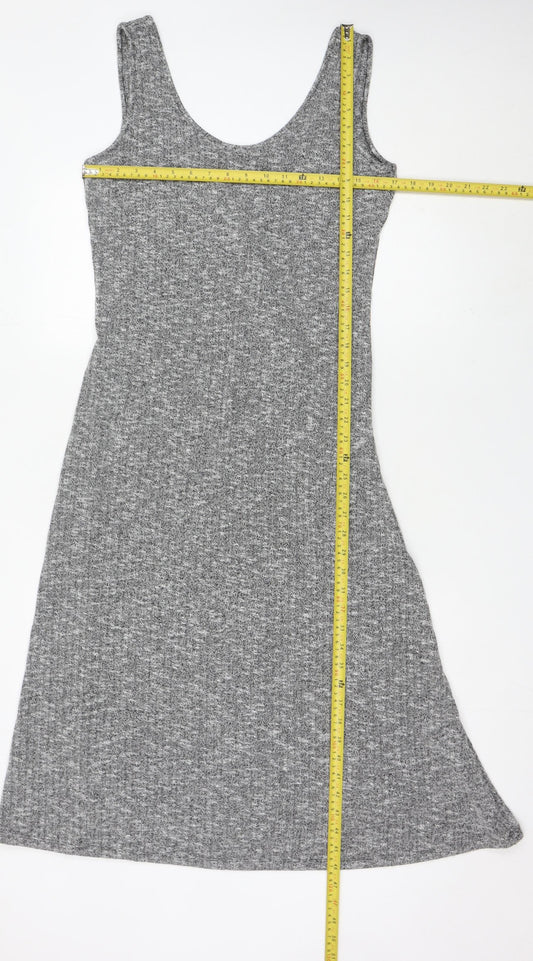 Mango Women’s Grey Knit Sleeveless Tank Dress Size 12