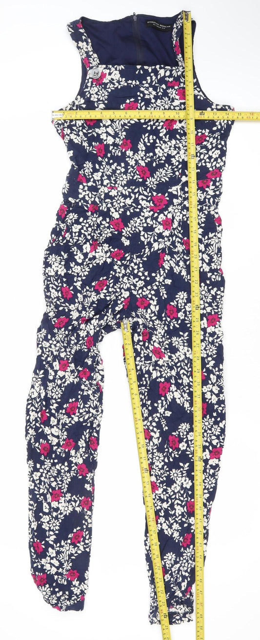 Dorothy Perkins Women’s Blue Floral Jumpsuit Size 10 Sleeveless