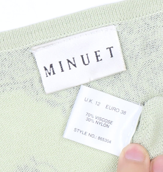 Womens UK Size 12 Minuet Green Tunic Blouse