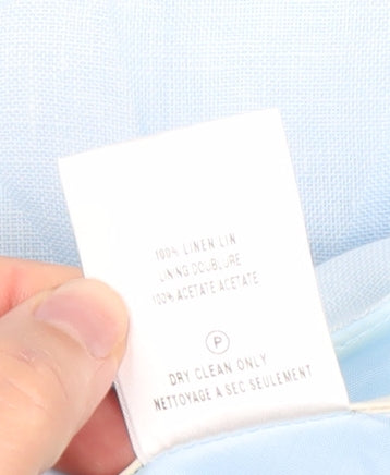 Kaliko Women’s Blue Linen Pencil Skirt Size 12 Knee Length Workwear