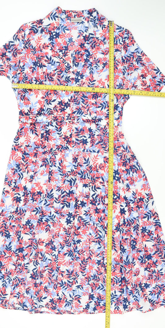 Eastex Womens Multicoloured Floral Shirt Dress Size 14 Knee Length