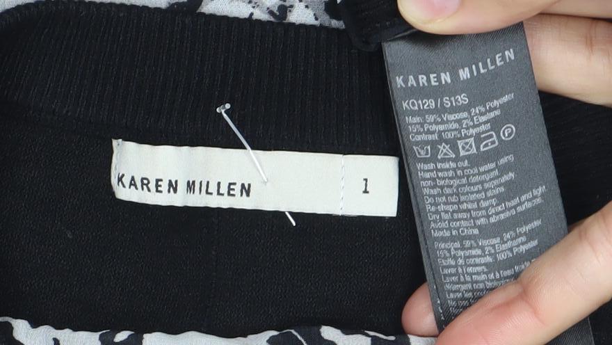 Karen Millen Women’s Black L Floral Panel Button Cardigan