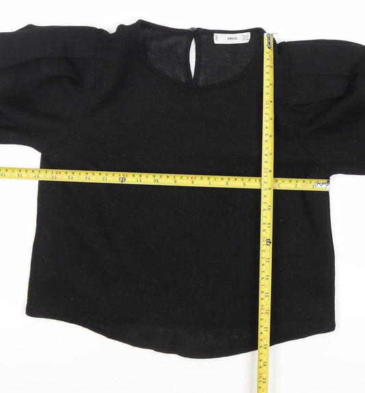 Womens UK Size S MNG Black Basic Blouse