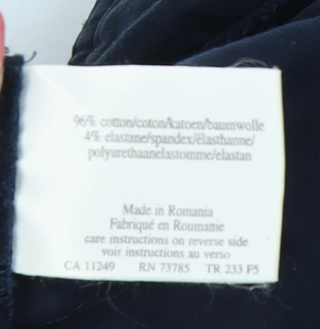 Laura Ashley Womens Black Cropped Trousers UK 10 Cotton Stretch