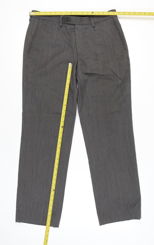 Next Men’s Grey Regular Fit Dress Pants Trousers Size 32x31