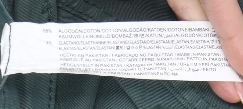 Zara Womens Green Size 12 Straight Leg Jeans Cotton Blend