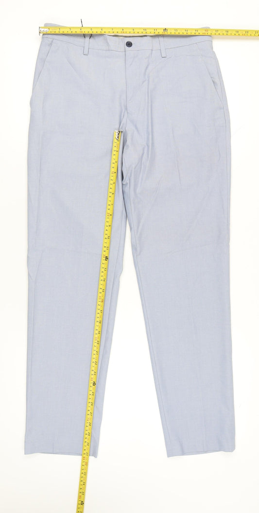 Womens UK Size 12 Zara Regular Fit Chino Blue Trousers