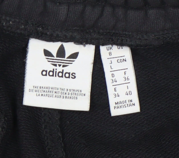 Adidas Womens Black Jogger Sweatpants Size 8 Cotton Blend Activewear