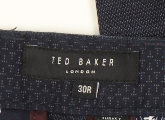 Ted Baker Men's Blue Chino Trousers Size 30R Slim Fit Cotton