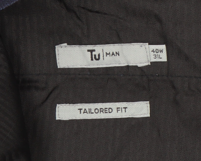 Tu Man Blue Tailored Fit Men’s Dress Trousers 40W 31L