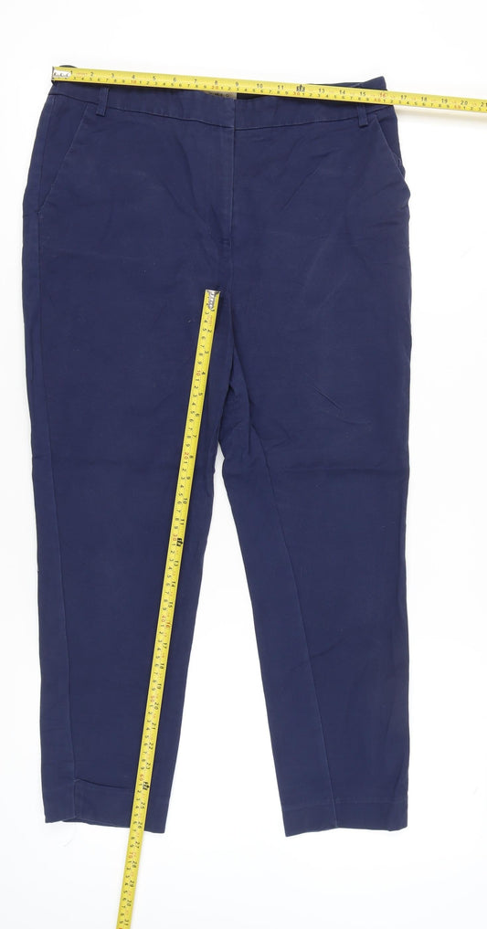 Nutmeg Women’s Blue Chino Trousers Size 14 Cotton Elastane