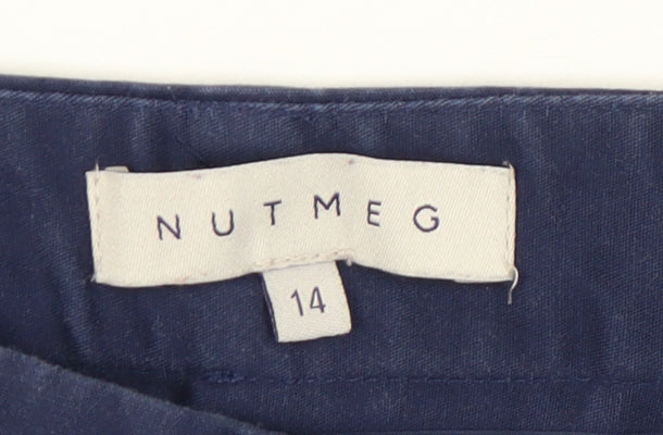 Nutmeg Women’s Blue Chino Trousers Size 14 Cotton Elastane