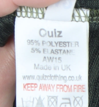 Quiz Women Green Striped Tunic T-Shirt Size 12 Short Sleeve