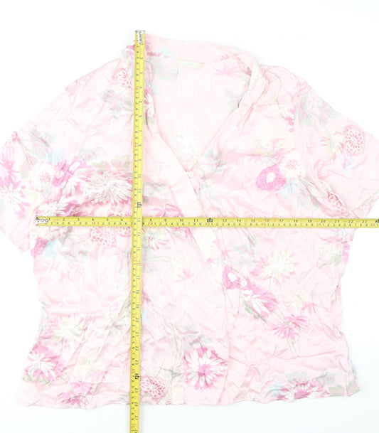Womens UK Size 20 Marks and Spencer Pink Wrap Blouse
