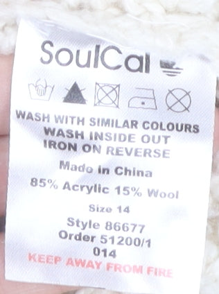 SoulCal Deluxe Women's Ivory Size 14 Open Knit Pullover Jumper