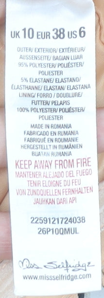 Miss Selfridge Women’s Peach Floral Jumpsuit Size 10 Strapless Belted