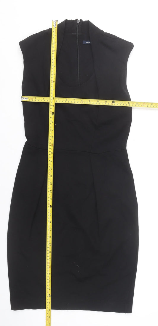 French Connection Womens Black Size 10 Sheath Knee Length Dress