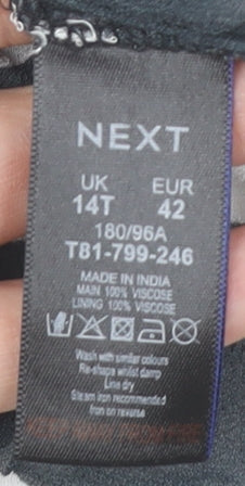 Next Women’s Black Animal Print Shirt Dress Size 14 Tall