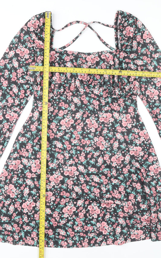 River Island Women’s Multicoloured Floral Mini A-Line Dress UK 10