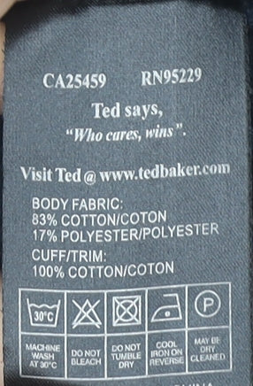 Ted Baker Men’s Blue Full Zip Knit High Neck Jumper L