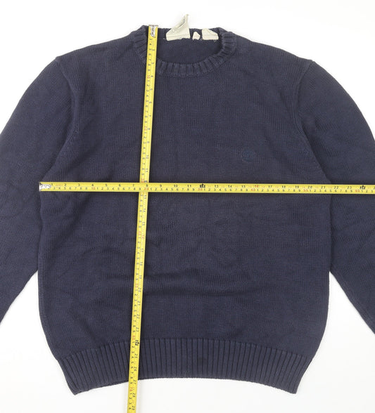 Timberland Mens Blue Cotton Crew Neck Pullover Jumper Size L