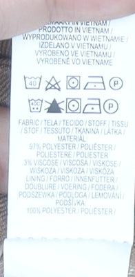 Primark Women’s Beige Pinstripe Button-Up Cropped Waistcoat UK 20