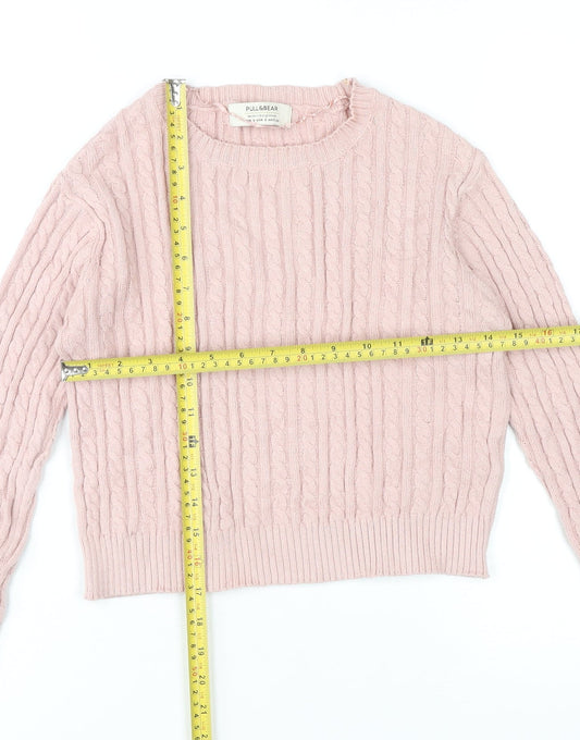 Womens UK Size S Pull&Bear Pink Pullover Jumper