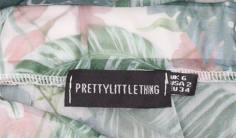 PrettyLittleThing Womens Tropical Wrap Maxi Skirt UK 6 Multicoloured