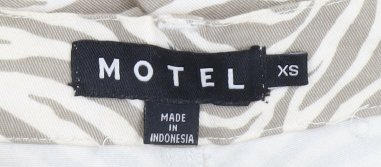 Womens UK Size XS Motel Slim Fit CasualParty/CocktailTravel Beige Trousers