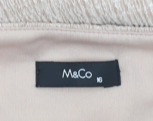 Womens UK Size 16 M&Co Beige Basic Blouse